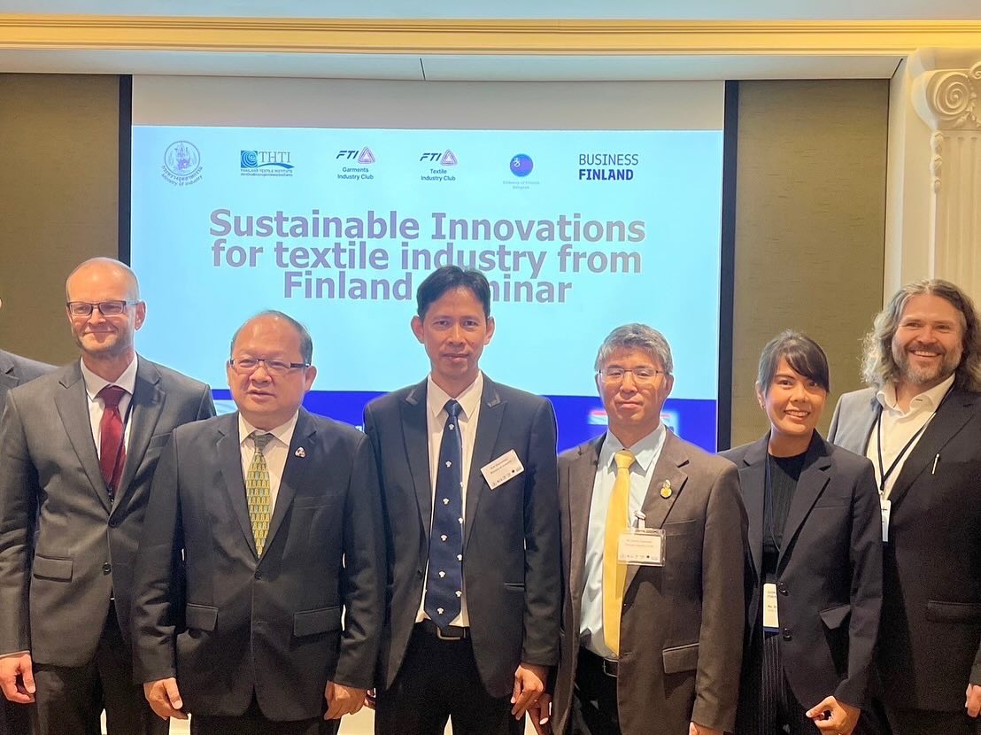 การสัมมนา “Sustainable and Green Transition Solutions in Textile Industry” การดำเนินงานภายใต้ MOU ด้านเศรษฐกิจหมุนเวียน ระหว่างกระทรวงอุตสาหกรรม กับ ฟินแลนด์