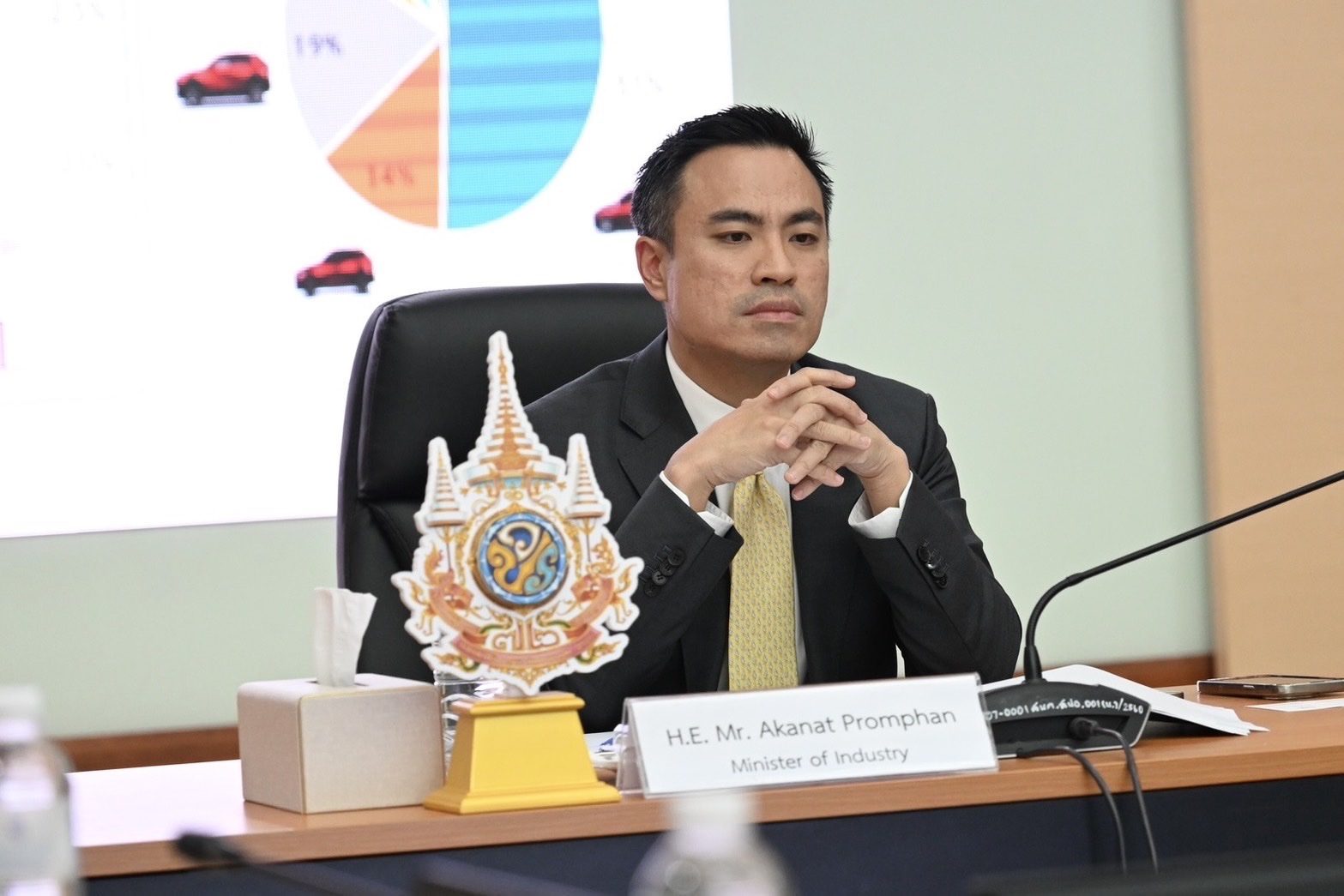 นายเอกนัฏ พร้อมพันธุ์ รัฐมนตรีว่าการกระทรวงอุตสาหกรรม คณะที่ปรึกษา และเลขานุการรัฐมนตรี พร้อมด้วยคณะผู้บริหารระดับสูงของกระทรวงอุตสาหกรรม  เข้าร่วมการประชุมหารือกับคณะผู้บริหารระดับสูงจากบริษัท มาสด้า