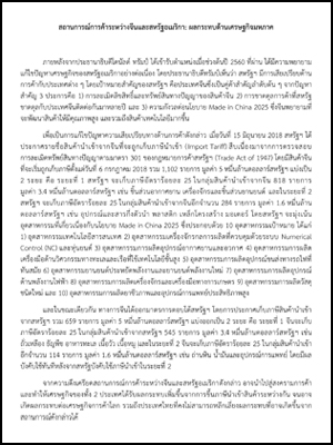 สถานการณ์การค้าระหว่างจีนและสหรัฐอเมริกา: ผลกระทบด้านเศรษฐกิจมหภาค